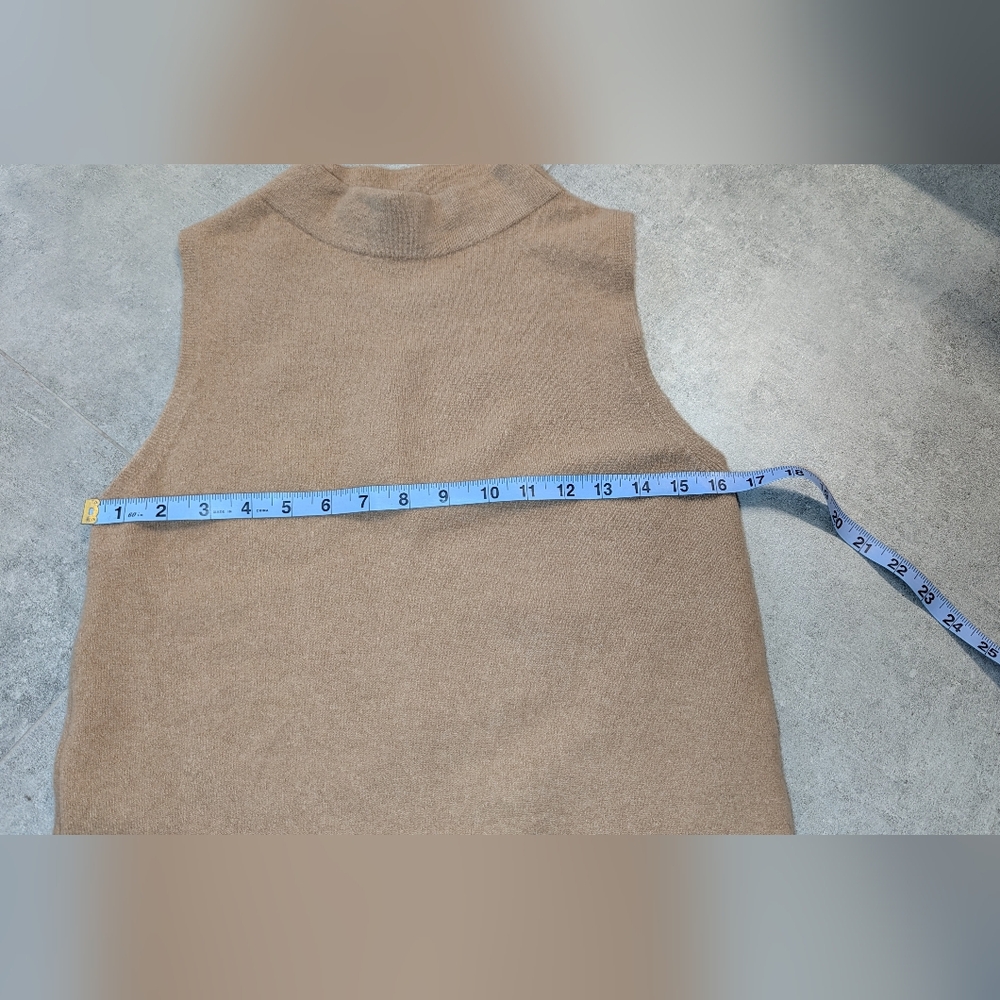 Massimo Dutti Camel Sleeveless Knit Sweater Dress Italian Yarn XS - Picture 10 of 11